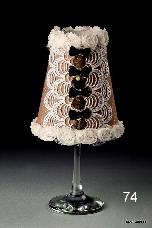 Sklenený svietnik s kreatívnym tienidlom - 74