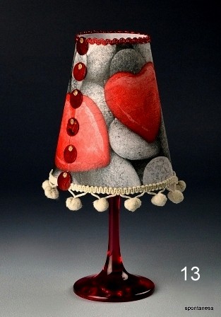 Sklenený svietnik s kreatívnym tienidlom - 13