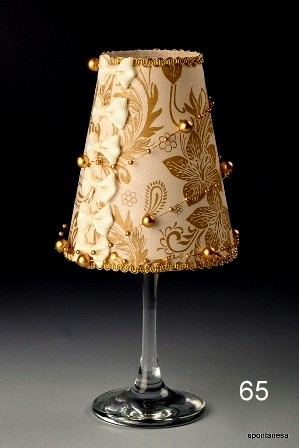 Sklenený svietnik s kreatívnym tienidlom - 65