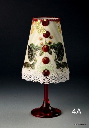 Sklenený svietnik s kreatívnym tienidlom - 4A